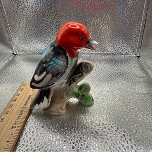 Red and Black Porcelain woodpecker